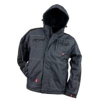 Urgent bélelt kabát GL-8366 kapucnis , fekete
